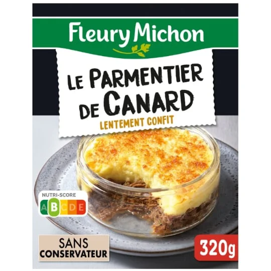 Plat cuisiné le fameux parmentier de canard confit