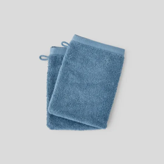 Gants De Toilette, Couleur Tempête, Coton Bio