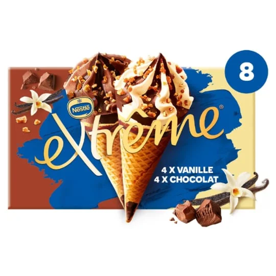 Glace Cône Vanille chocolat x8