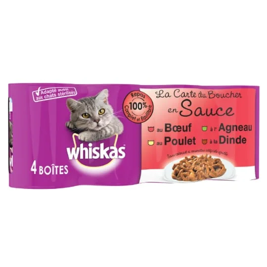 Terrine pour chat à la viande