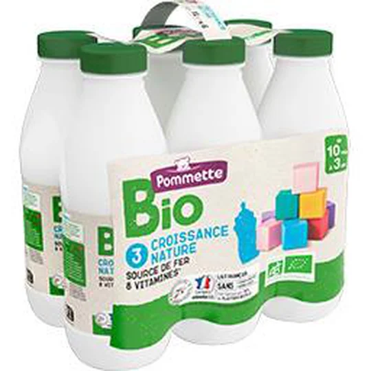 Lait de suite liquide 3 nature BIO, de 10 mois à 3 ans