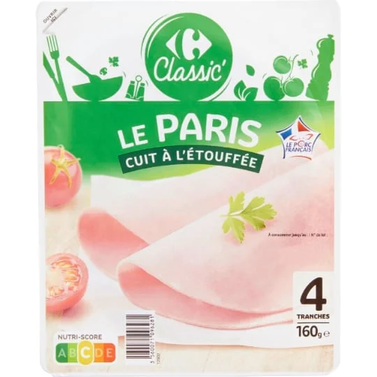 Jambon Le Paris cuit à l'étouffée