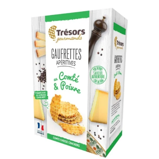 Gaufrettes apéritives Trésors Comté poivre
