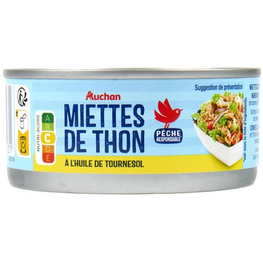 Miettes de thon à l'huile de tournesol