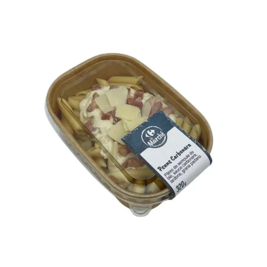 Plat cuisiné penne carbonara