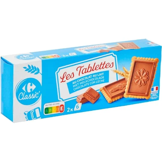 Biscuits tablette chocolat lait