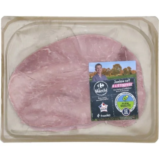 Jambon cuit à l'étouffée découenné