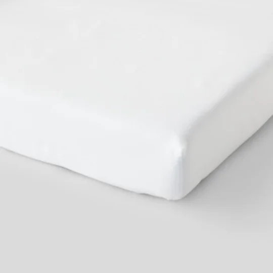 Drap Housse 90X190cm, Blanc, Coton Bio