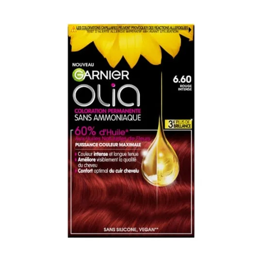Coloration Cheveux Permanente Sans Amoniaque 6.60 Rouge Intense