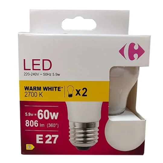 Ampoule LED Sphérique 60W E27 WW