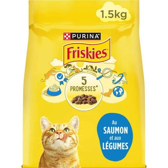 Friskies Croquettes au Saumon et aux Légumes - Chat Adulte