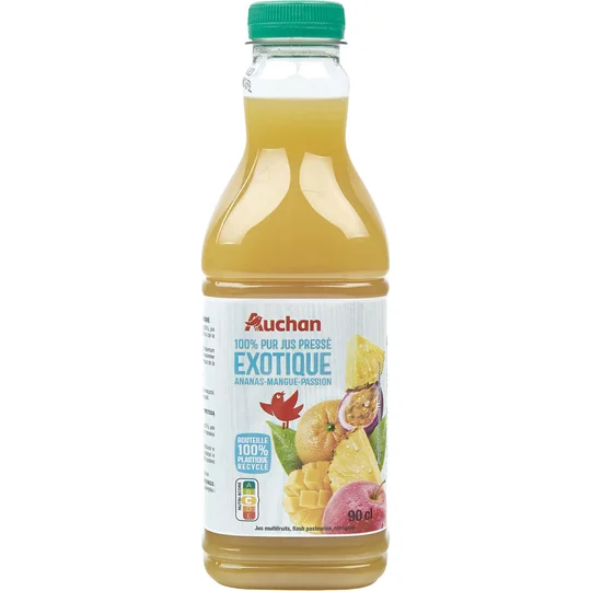 Pur jus exotique ananas mangue passion pressé