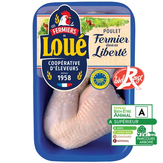 Cuisse de poulet fermier Blanc Loué x2 IGP