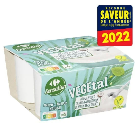 Dessert végétal nature lait de coco