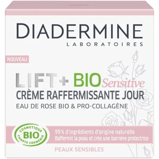 Crème De Jour Visage Peaux Sensibles Raffermissante À L'Eau De Rose & Pro-Collagène Lift+Bio Sensitive