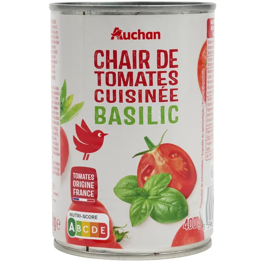 Chair de tomates au basilic en boîte