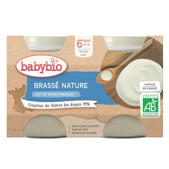 Dessert brassé nature BIO, à partir de 6 mois