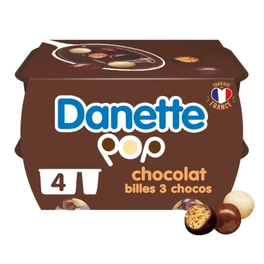 Crème dessert chocolat avec billes 3 chocolats