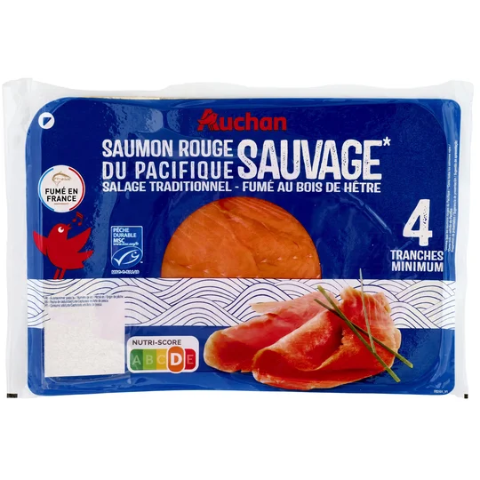 Saumon sauvage rouge du Pacifique fumé MSC