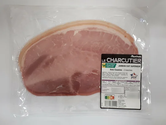 Jambon cuit supérieur avec couenne