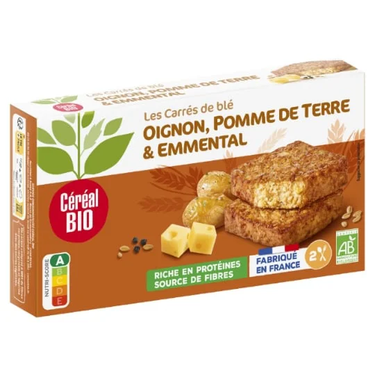 Galettes blé, oignon, pomme de terre et emmental Bio