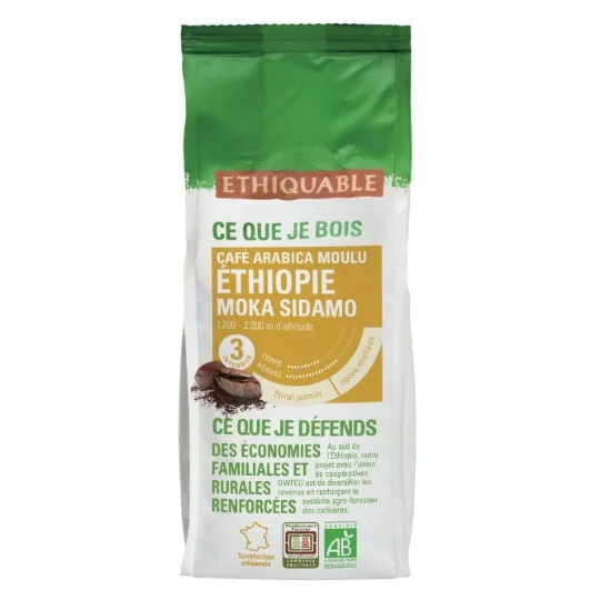 Café moulu pur arabica moka Ethiopie Bio