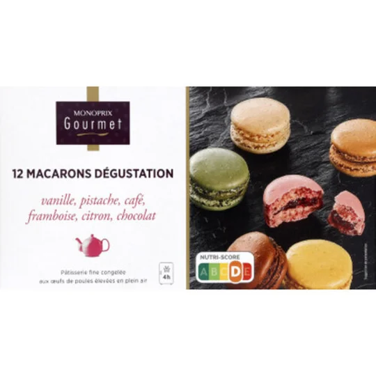 Macarons dégustation, pâtisserie surgelée
