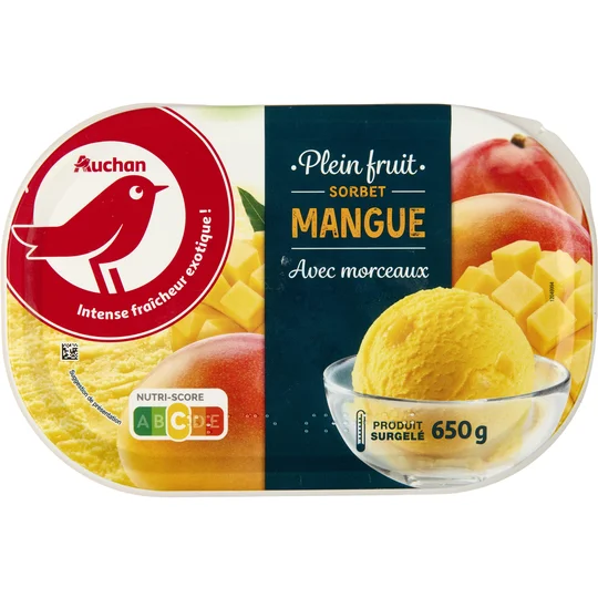 Sorbet mangue avec morceaux