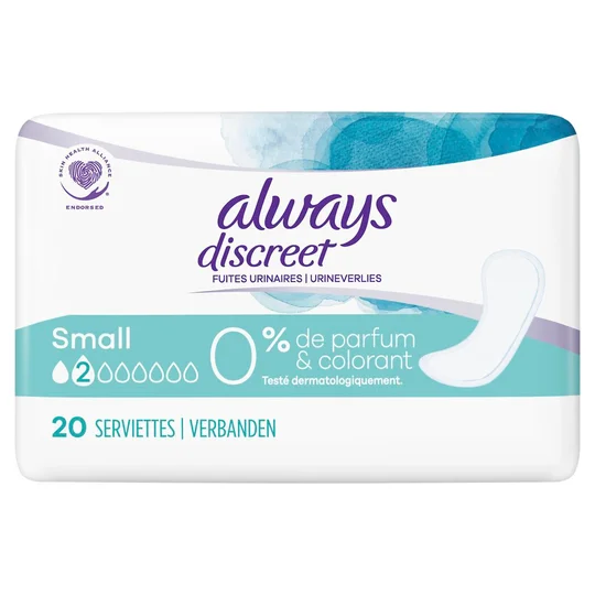 Serviettes pour fuites urinaires 0% Taille small