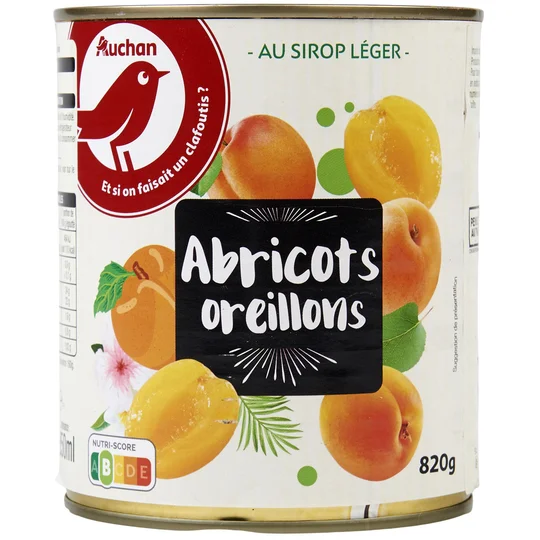 Abricots en oreillons au sirop léger
