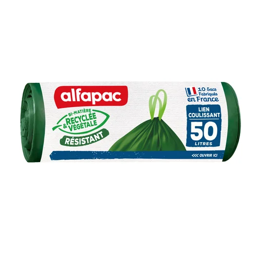 Sacs poubelle 50l Coulissant végétal