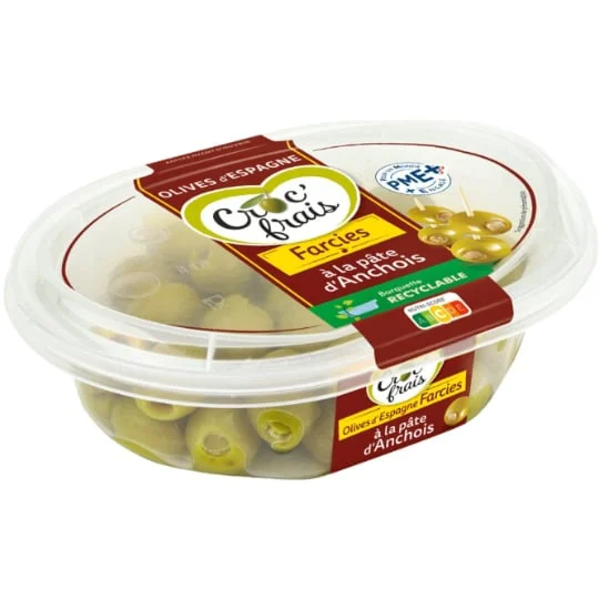 Olives vertes farcies pâte d'anchois doux