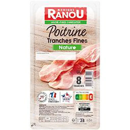 Poitrine tranches fines nature