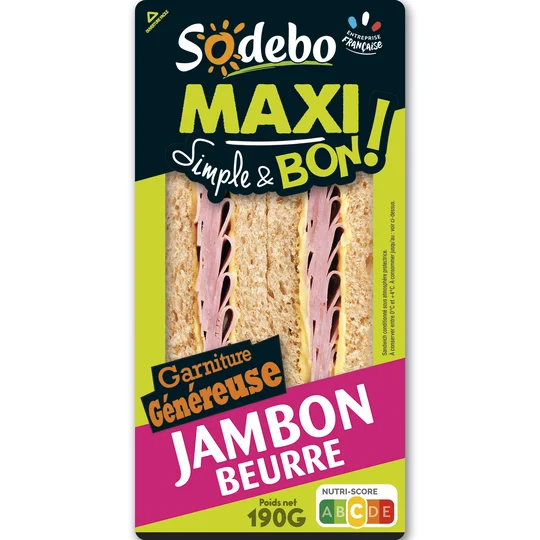 Sandwich Maxi Club Complet Jambon Beurre