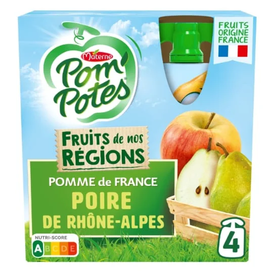 Compote pomme-poire s/sucres ajoutés