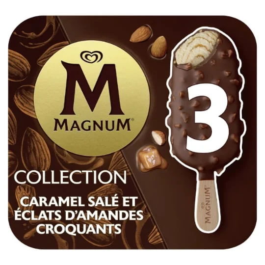 Glace caramel salé et éclats d'amandes croquants