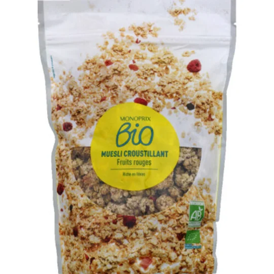 Muesli croustillant fruits rouges bio
