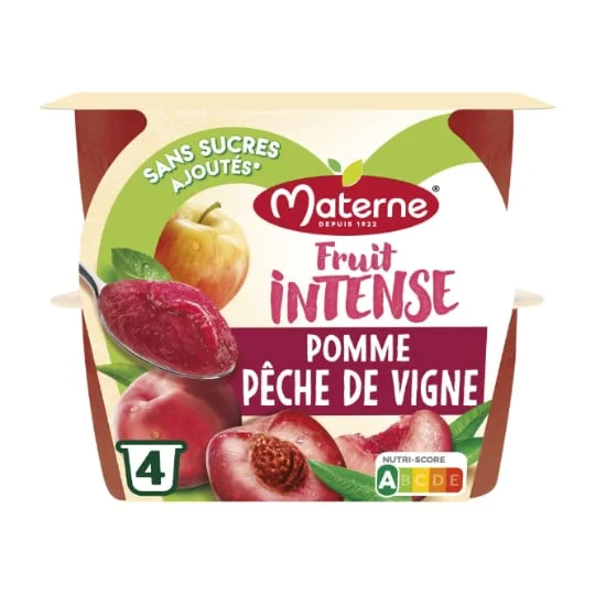 Compotes Pomme Pêche de vigne