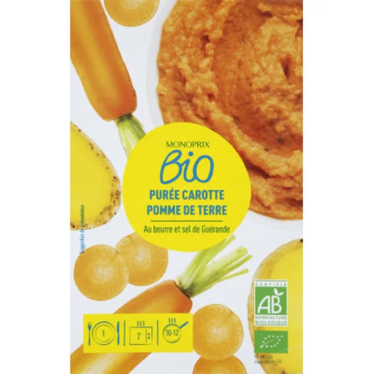Purée carotte pommes de terre bio