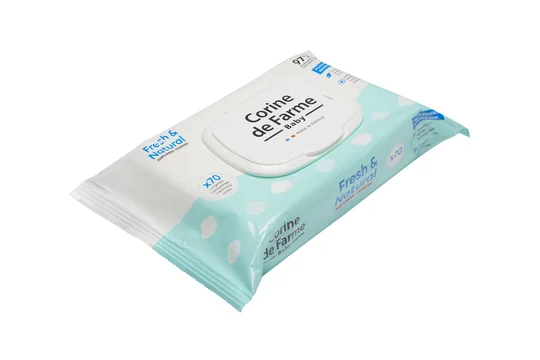 Lingettes bébé nettoyantes Fresh & Natural peaux sensibles