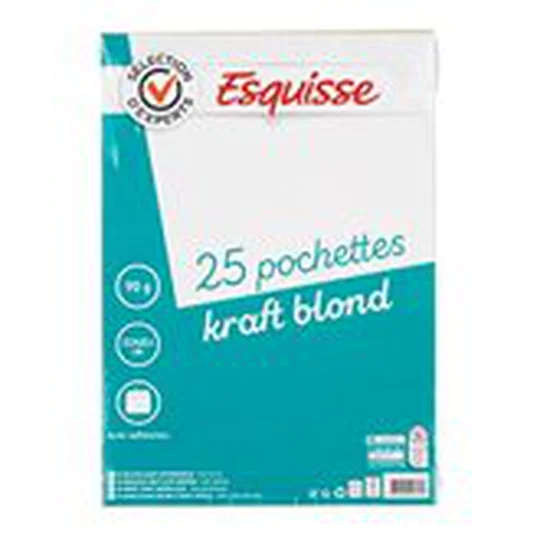 Pochettes kraft Adhésives 22.9x32.4cm x25