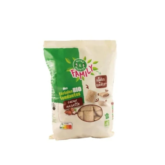 Céréales fourrées au chocolat et aux noisettes Bio Family