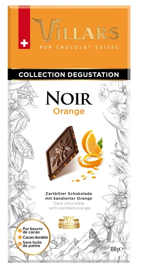 Tablette chocolat Noir à l'orange confite