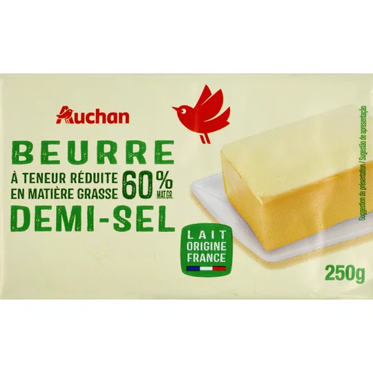 Beurre demi-sel allégé 60% MG