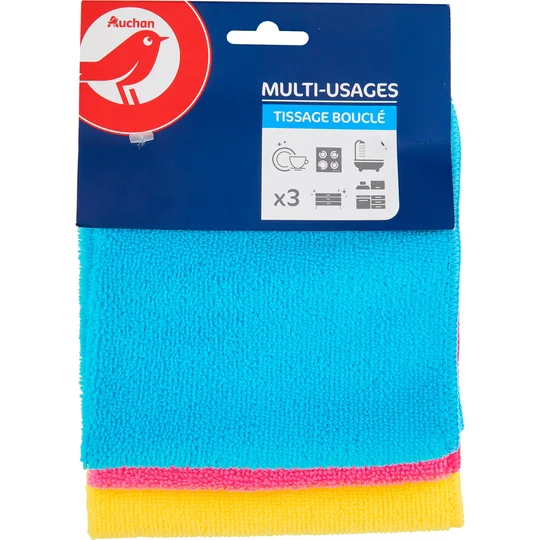 Chiffons microfibre à tissage bouclé multi-usage 30x30cm