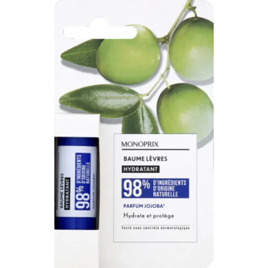 Baume lèvres hydratant à l huile de jojoba et beurre de karité. Nourrit et protège