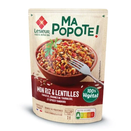 Riz et lentilles 100% végétal
