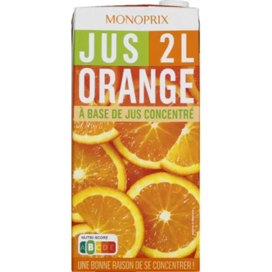 Jus d’orange à Base de jus Concentré