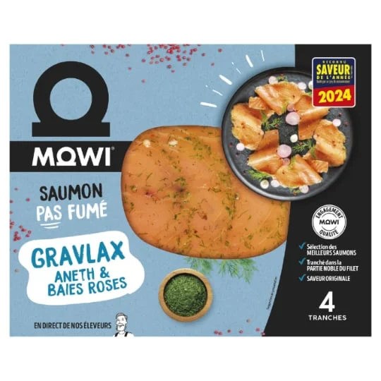 Saumon gravlax aneth et baies roses