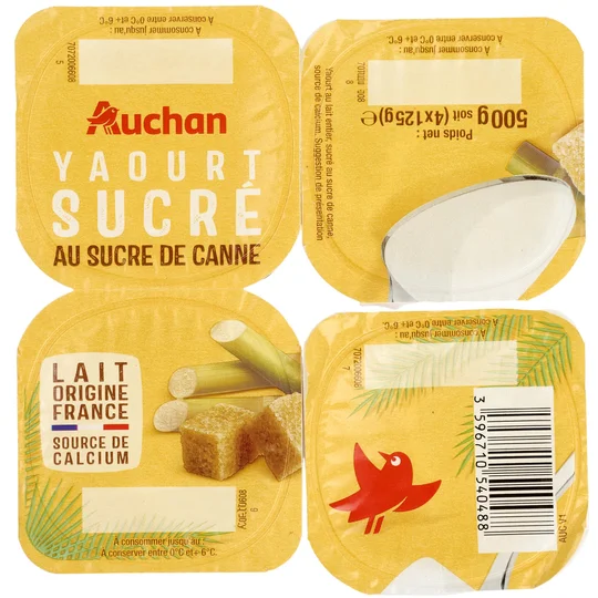 Yaourt nature au sucre de canne